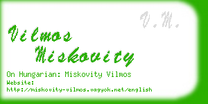 vilmos miskovity business card